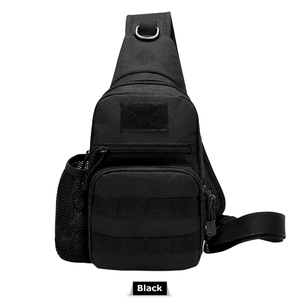 Men Outdoor Shoulder Chest Bag Military Tactical Backpack Cycle Sling Chest Pack ACU Digital in Black | One Size