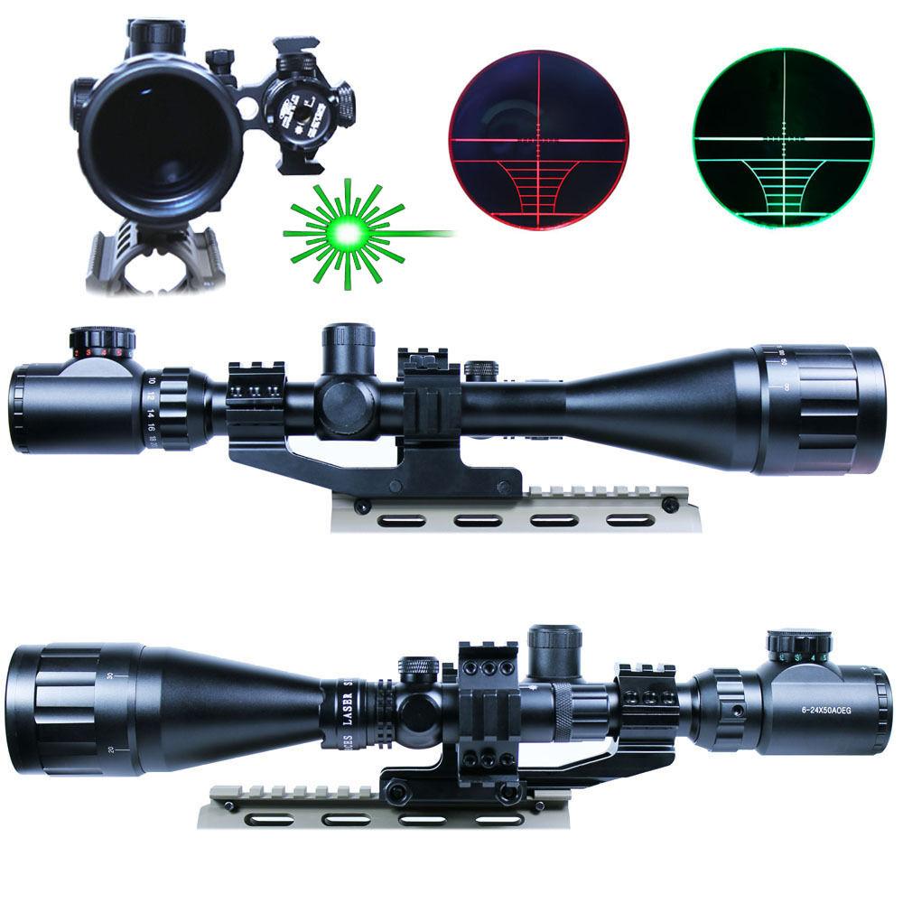 Sniper 6-24x50 AOE Illuminated Rifle Hunting Sniper Scope, Gun